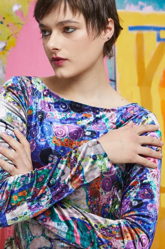 fialová Tričko s dlhým rukávom dámske Eviva L'arte fialová farba