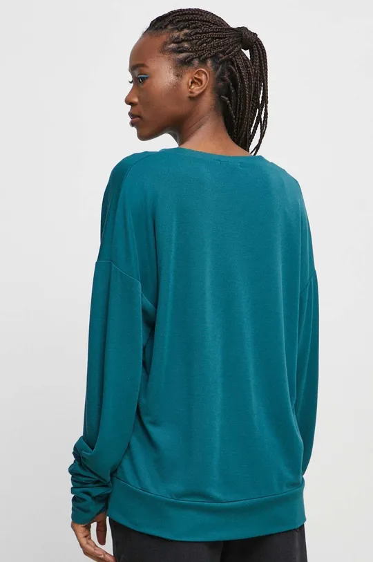 Tričko s dlhým rukávom dámsky zelená farba  55 % Modal, 45 % Polyester