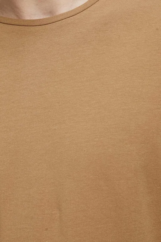Tričko s dlhým rukávom pánske hnedá farba Pánsky
