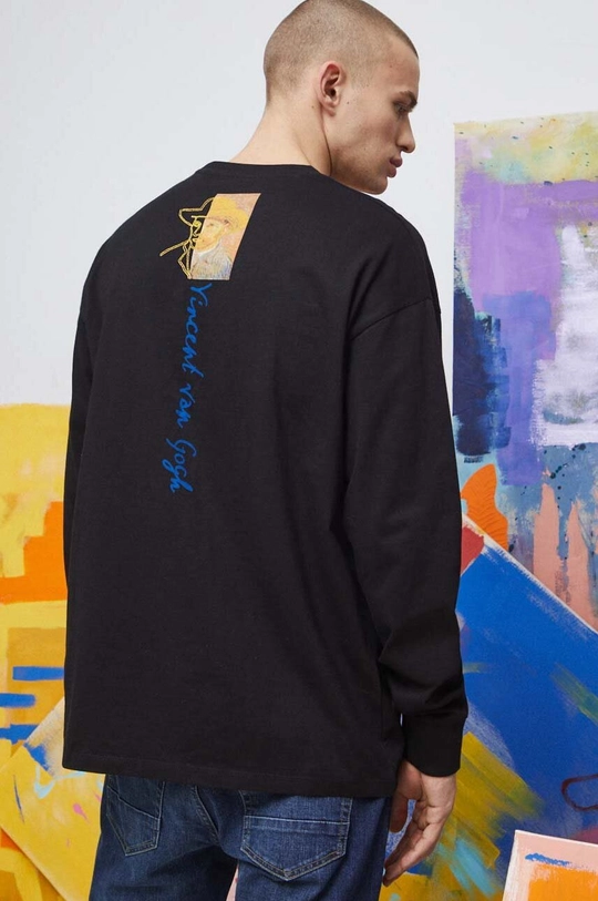 Longsleeve bawełniany męski Eviva L'arte kolor czarny Materiał zasadniczy: 100 % Bawełna, Inne materiały: 98 % Bawełna, 2 % Elastan