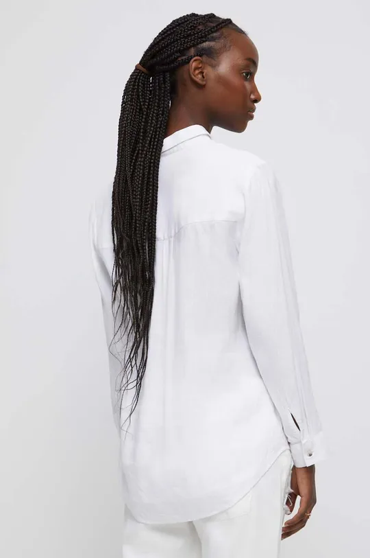biały Koszula damska z konopi kolor biały