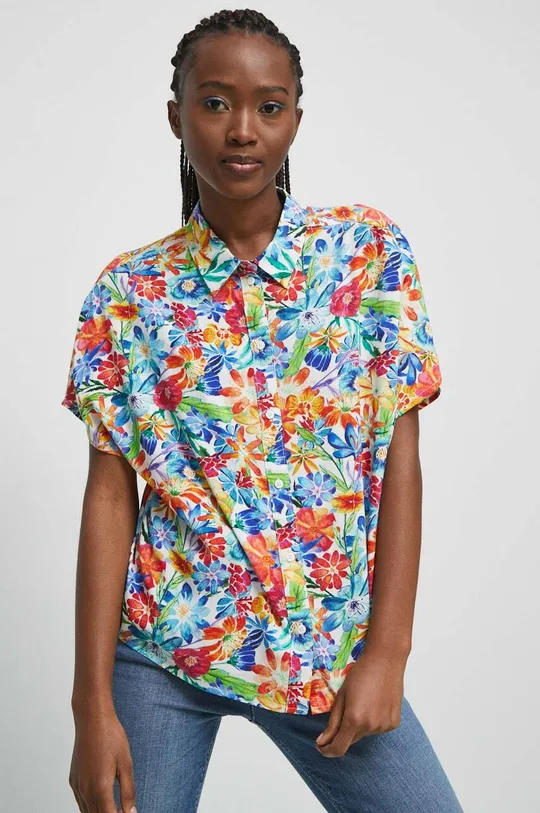multicolor Koszula damska wzorzysta kolor multicolor Damski