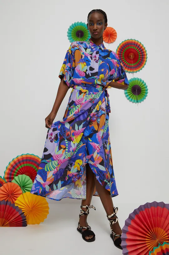 Koszula damska by Olamaloú kolor multicolor multicolor