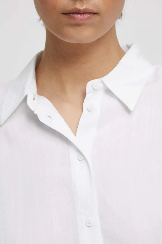 Koszula damska gładka kolor biały Damski