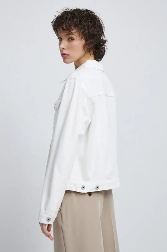 Džínová bunda dámská bílá barva  100 % Bavlna