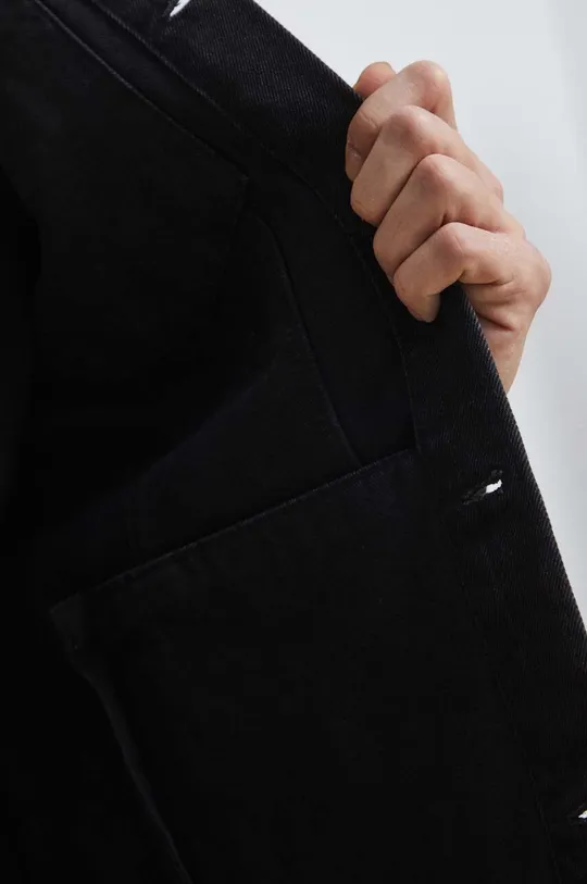 Rifľová bunda pánska Eviva L'arte čierna farba