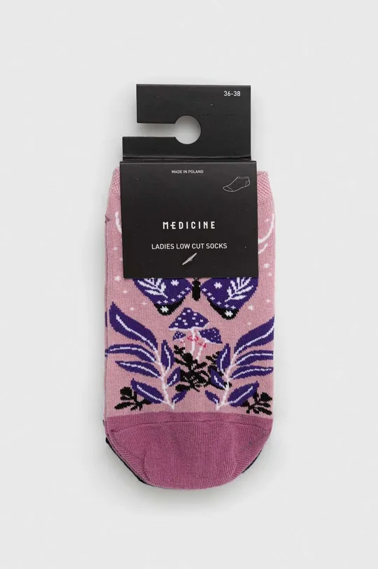 Skarpetki damskie bawełniane wzorzyste (2-pack) kolor różowy różowy