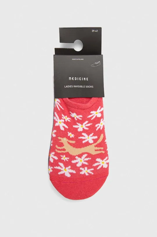 Ponožky dámske bavlnené so vzorom (3-pack) ružová farba  75 % Bavlna, 23 % Polyamid, 2 % Elastan