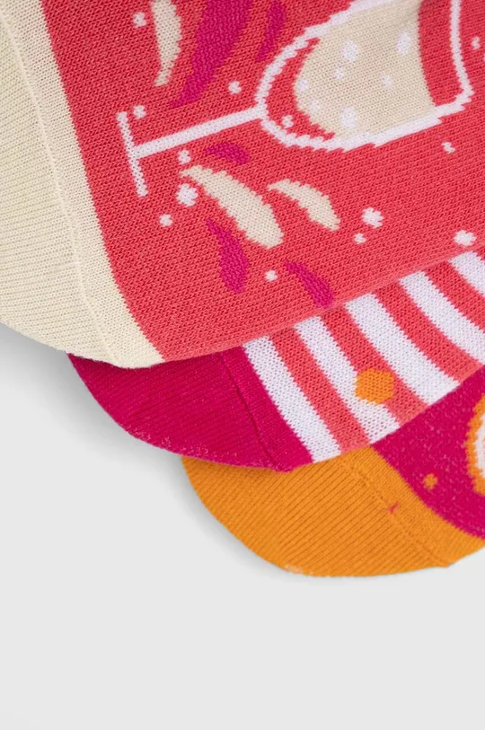 Skarpetki damskie bawełniane wzorzyste (3-pack) kolor multicolor multicolor
