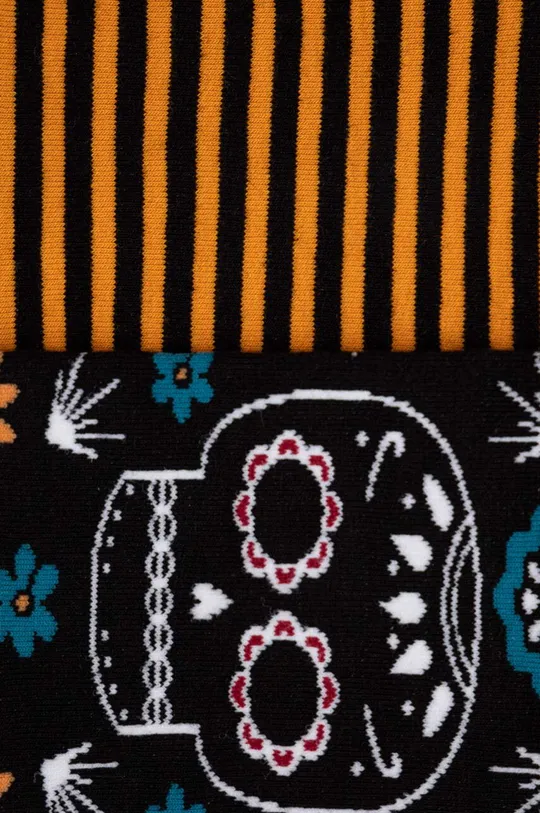 Skarpetki męskie bawełniane wzorzyste (2-pack) kolor czarny 75 % Bawełna, 23 % Poliamid, 2 % Elastan