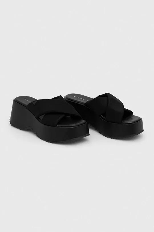 Pantofle dámské černá barva  Svršek: 100 % Polyester Vnitřek: 50 % Polyester, 50 % Polyuretan