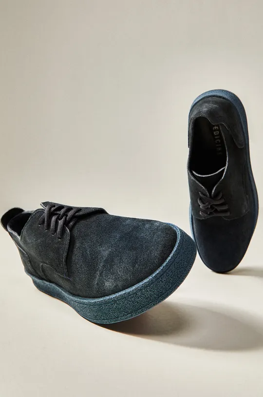 Semišové boty pánské tmavomodrá barva námořnická modř