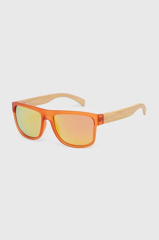 Okulary męskie przeciwsłoneczne z powłoką Revo kolor pomarańczowy Materiał zasadniczy: 50 % Poliwęglan, 50 % włókno bambusowe, Inne materiały: 100 % Triacetat