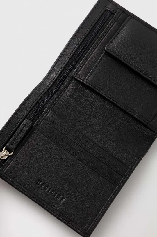 čierna Kožená peňaženka pánsky čierna farba