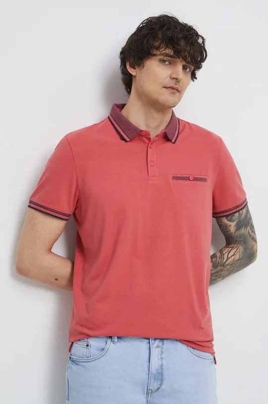 růžová Polo tričko pánské růžová barva