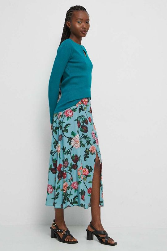 Spódnica damska wzorzysta kolor turkusowy miętowy