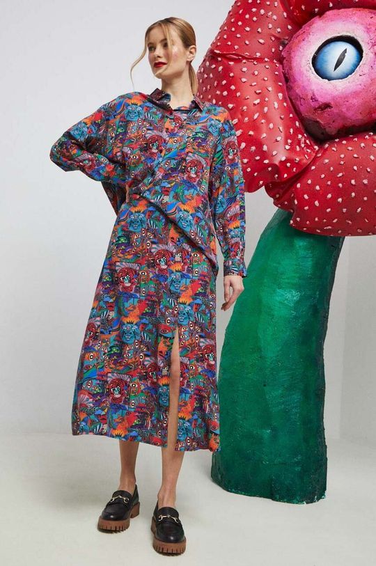 multicolor Spódnica damska wzorzysta kolor multicolor Damski