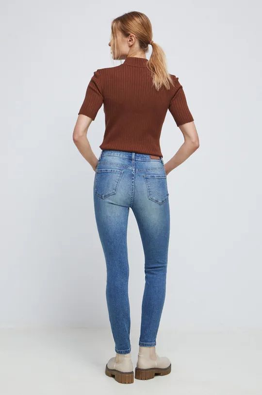 Jeansy damskie skinny kolor niebieski Materiał zasadniczy: 98 % Bawełna, 2 % Elastan, Inne materiały: 100 % Bawełna