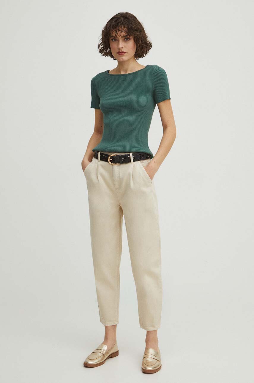 cielisty Jeansy damskie slouchy kolor Damski