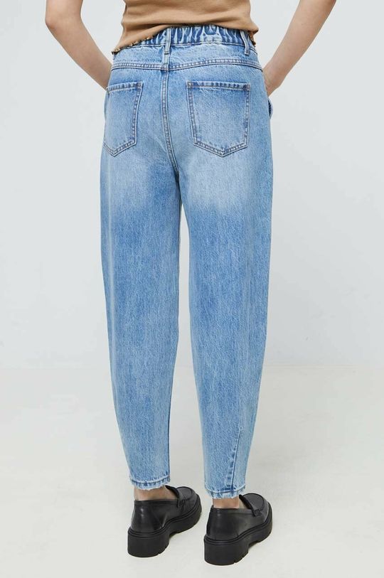 Jeansy damskie slouchy kolor niebieski 100 % Bawełna