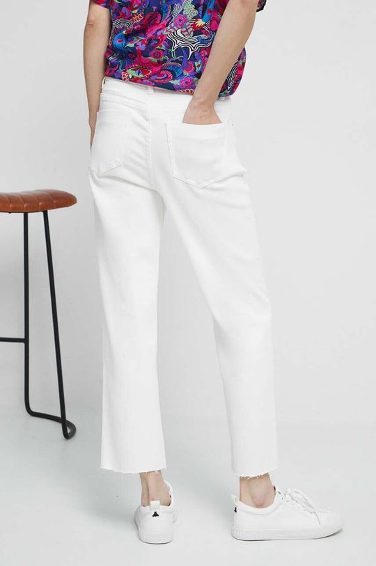 Jeansy damskie straight kolor biały 97 % Bawełna, 3 % Elastan