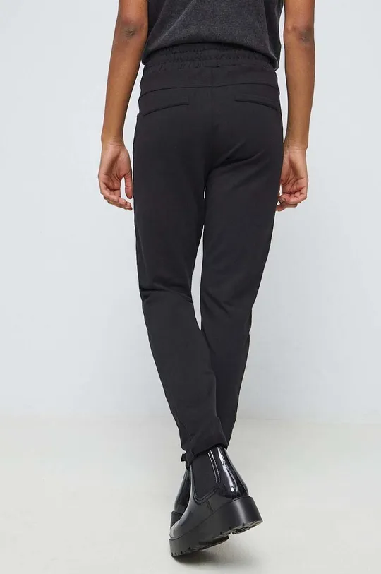 Spodnie dresowe damskie gładkie kolor czarny 95 % Bawełna, 5 % Elastan