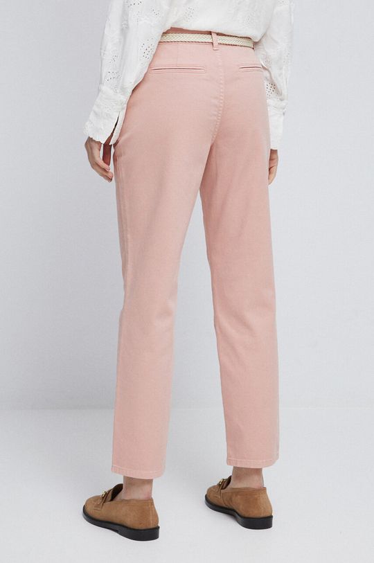 Spodnie damskie gładkie kolor różowy Materiał zasadniczy: 98 % Bawełna, 2 % Elastan, Inne materiały: 100 % Bawełna