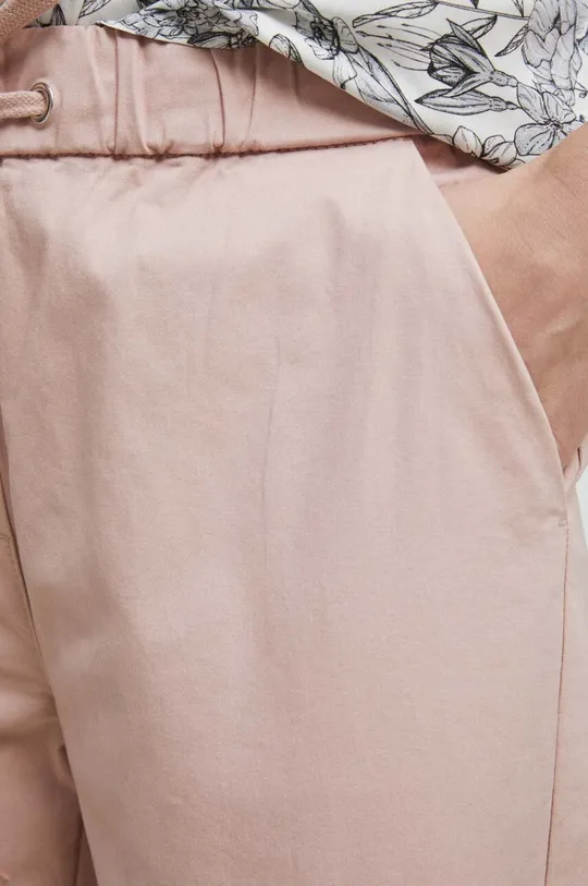 růžová Kalhoty dámské růžová barva