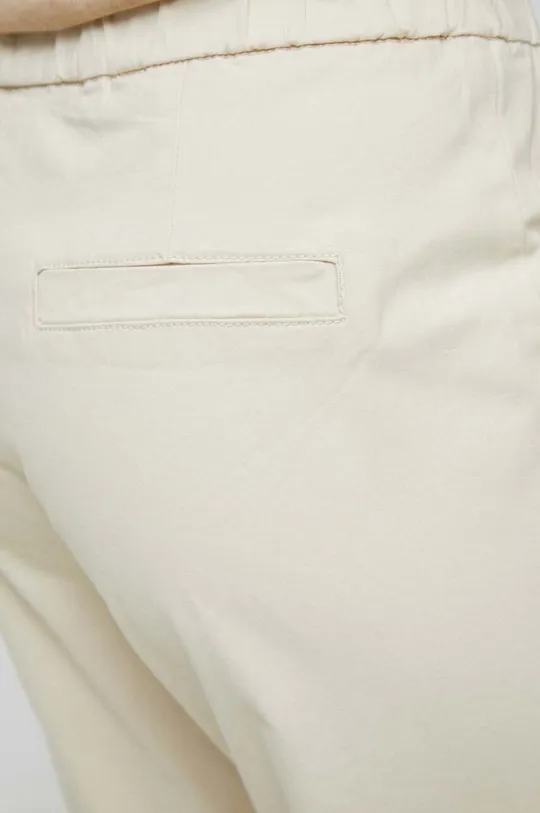béžová Kalhoty dámské béžová barva