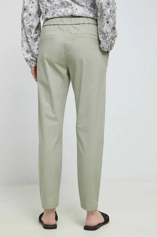 Kalhoty dámské zelená barva  98 % Bavlna, 2 % Elastan