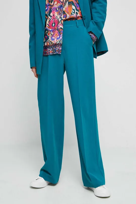 turkusowy Spodnie damskie gładkie kolor turkusowy Damski