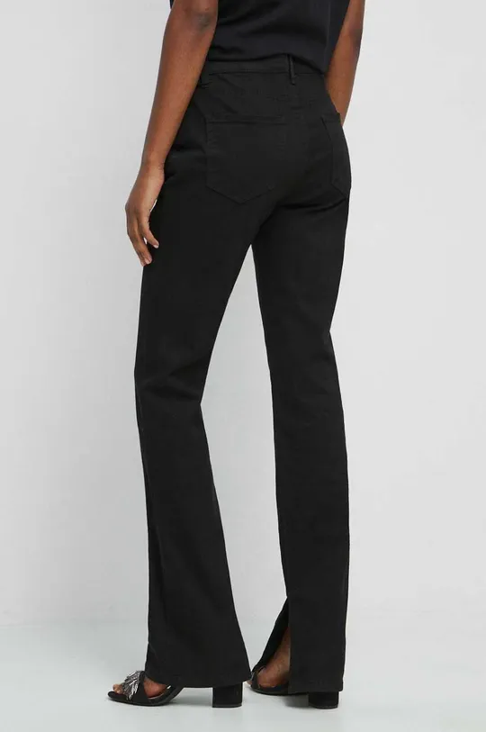 Spodnie damskie gładkie kolor czarny Materiał zasadniczy: 98 % Bawełna, 2 % Elastan, Inne materiały: 100 % Bawełna