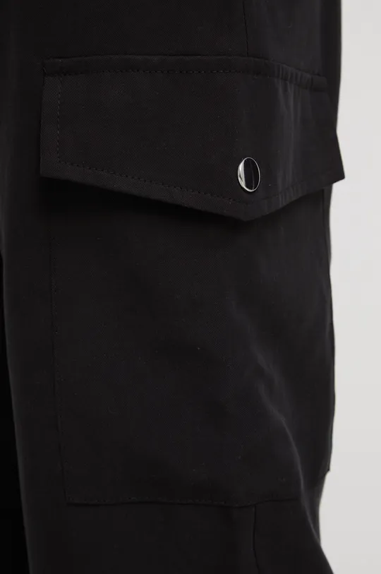 czarny Spodnie damskie gładkie kolor czarny