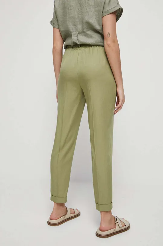 Spodnie damskie gładkie kolor zielony 100 % Lyocell