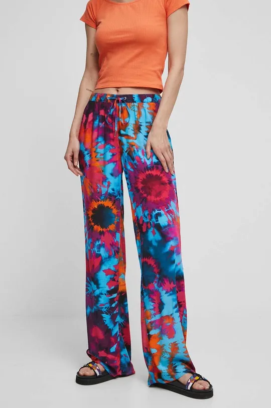 multicolor Spodnie damskie wzorzyste kolor multicolor