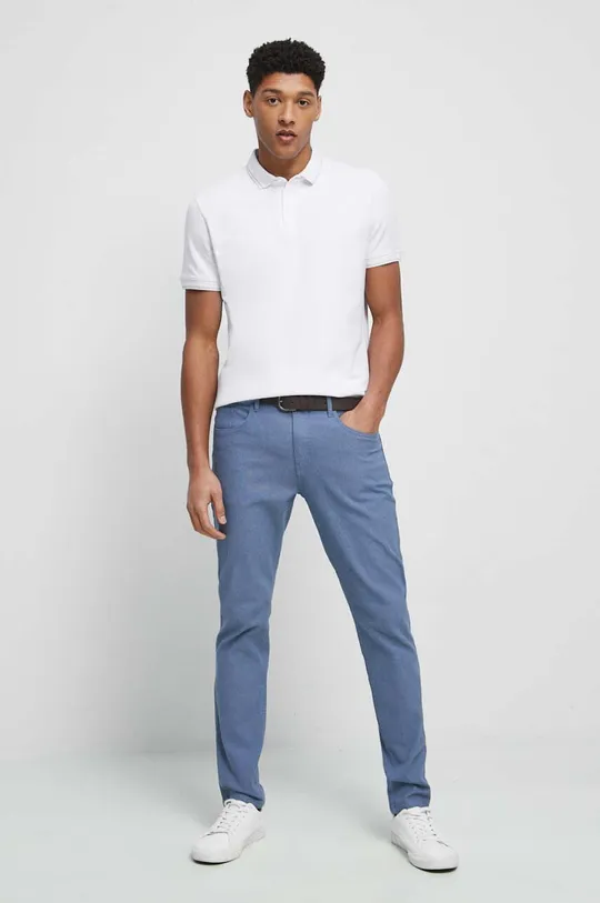 Spodnie męskie gładkie kolor niebieski stalowy niebieski
