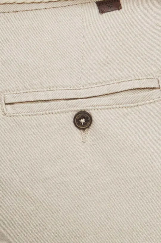 beżowy Spodnie lniane męskie gładkie kolor beżowy