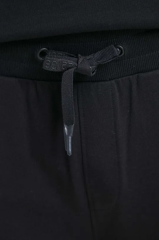czarny Spodnie dresowe męskie gładkie kolor czarny