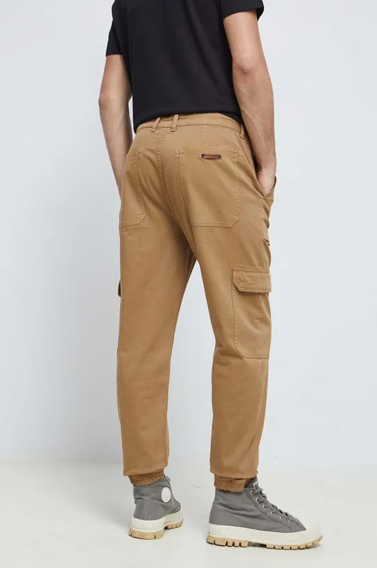 Spodnie męskie gładkie kolor brązowy 98 % Bawełna, 2 % Elastan