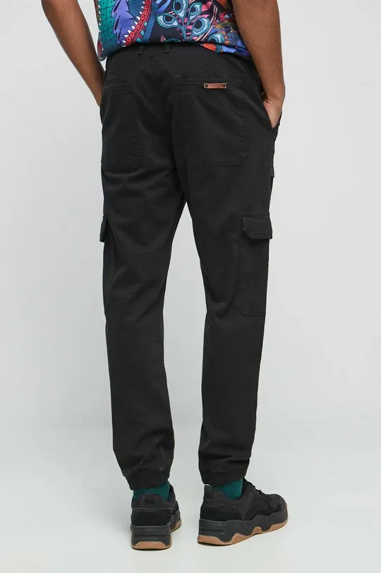 Spodnie męskie gładkie kolor czarny 98 % Bawełna, 2 % Elastan
