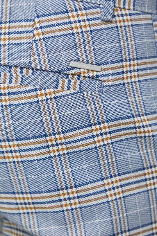 stalowy niebieski Spodnie męskie w kratę kolor niebieski