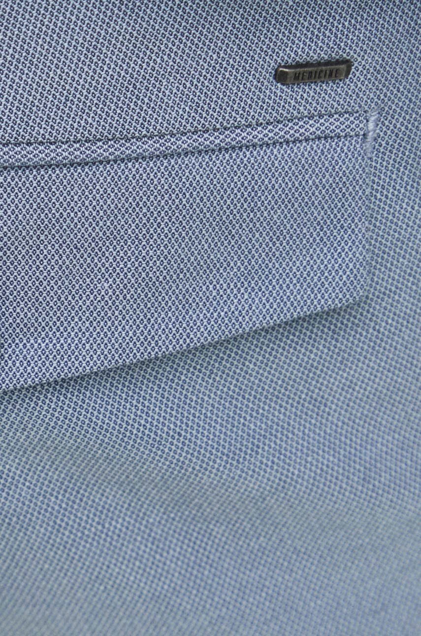Spodnie męskie slim fit kolor niebieski Materiał zasadniczy: 99 % Bawełna, 1 % Elastan, Podszewka: 80 % Poliester, 20 % Bawełna