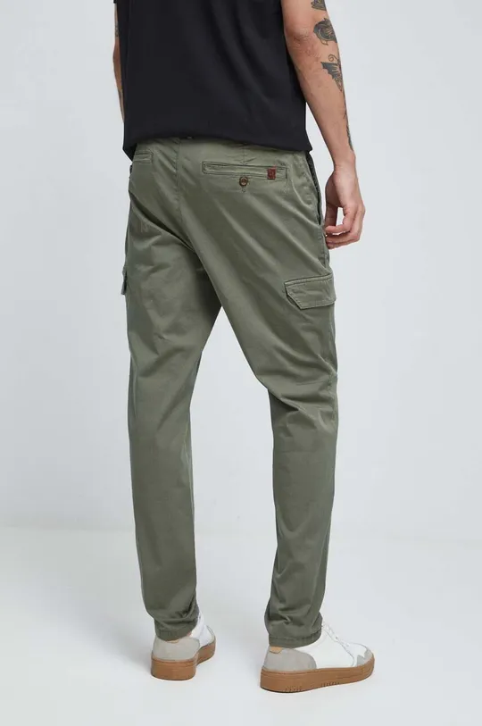 Spodnie męskie gładkie kolor zielony Materiał zasadniczy: 98 % Bawełna, 2 % Elastan, Podszewka: 100 % Bawełna