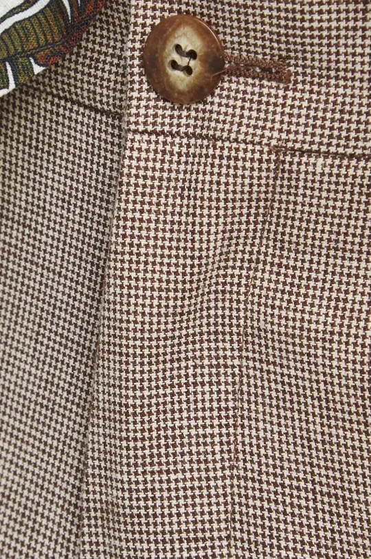 Spodnie lniane męskie slim fit kolor brązowy Męski