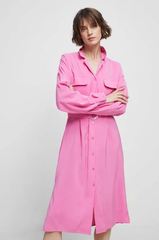 Sukienka damska gładka kolor różowy 80 % Modal, 20 % Poliester