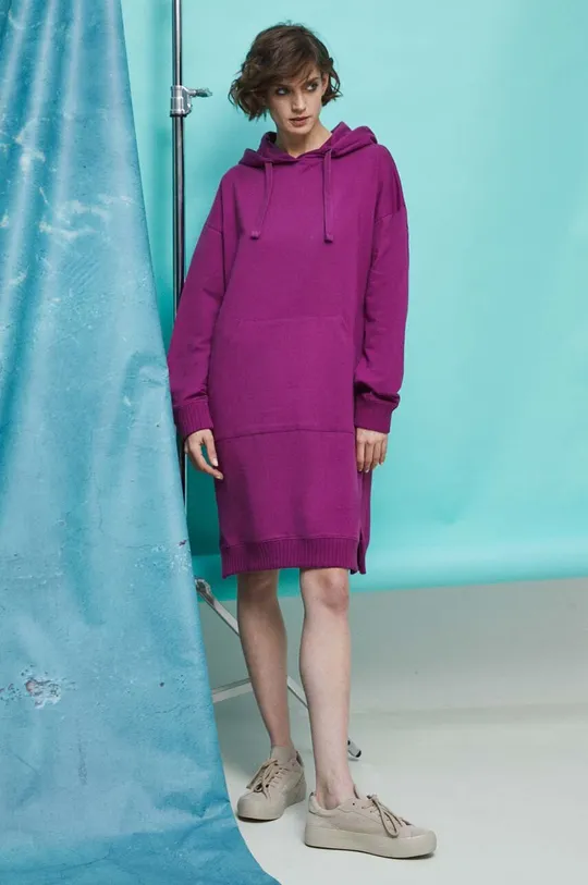 Sukienka bawełniana damska Medicine Artists kolor fioletowy purpurowy