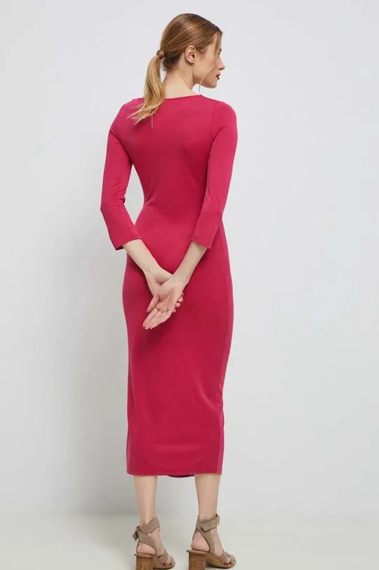 Sukienka damska gładka kolor różowy 70 % Modal, 30 % Poliester