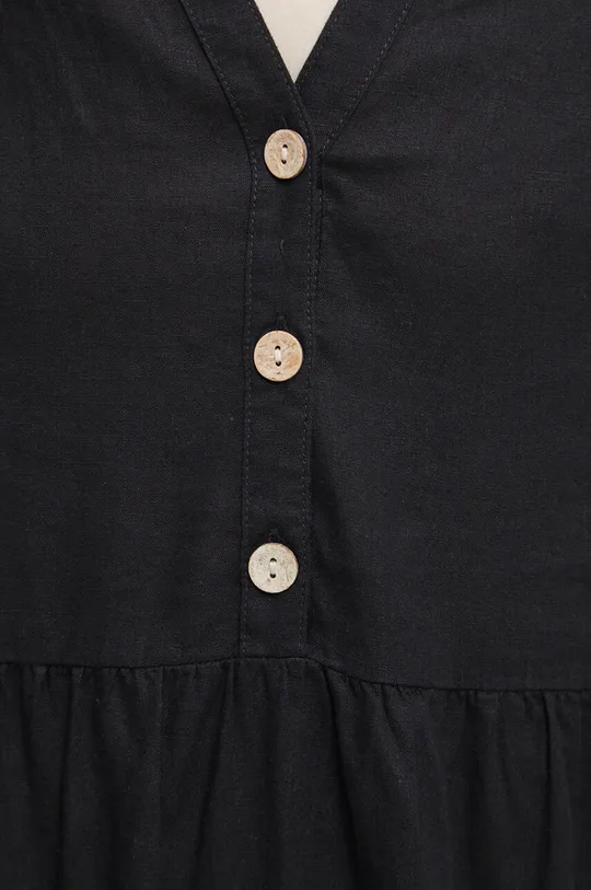 Ľanové dámske šaty čierna farba Dámsky