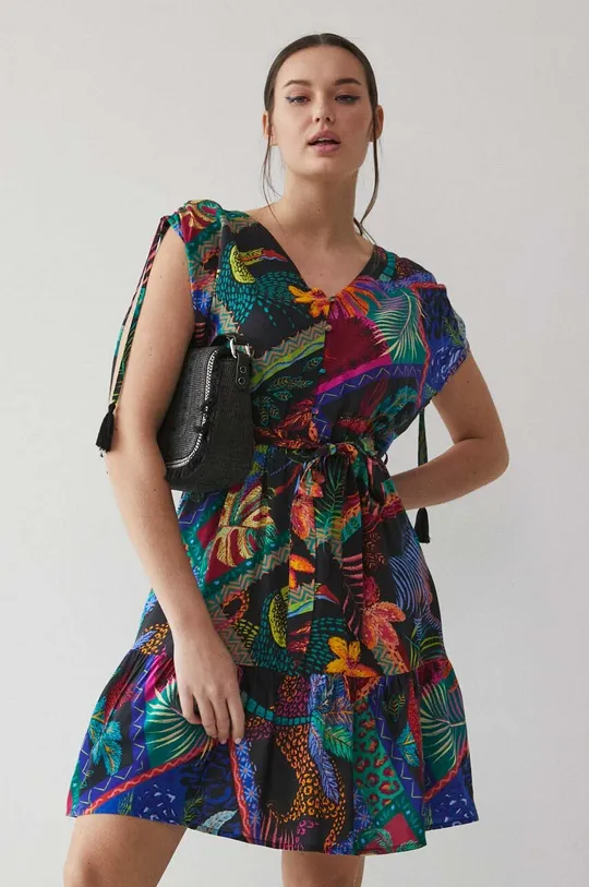 multicolor Sukienka wzorzysta damska kolor multicolor Damski