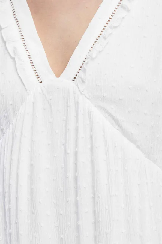 Šaty dámske z textúrovaného materiálu biela farba Dámsky
